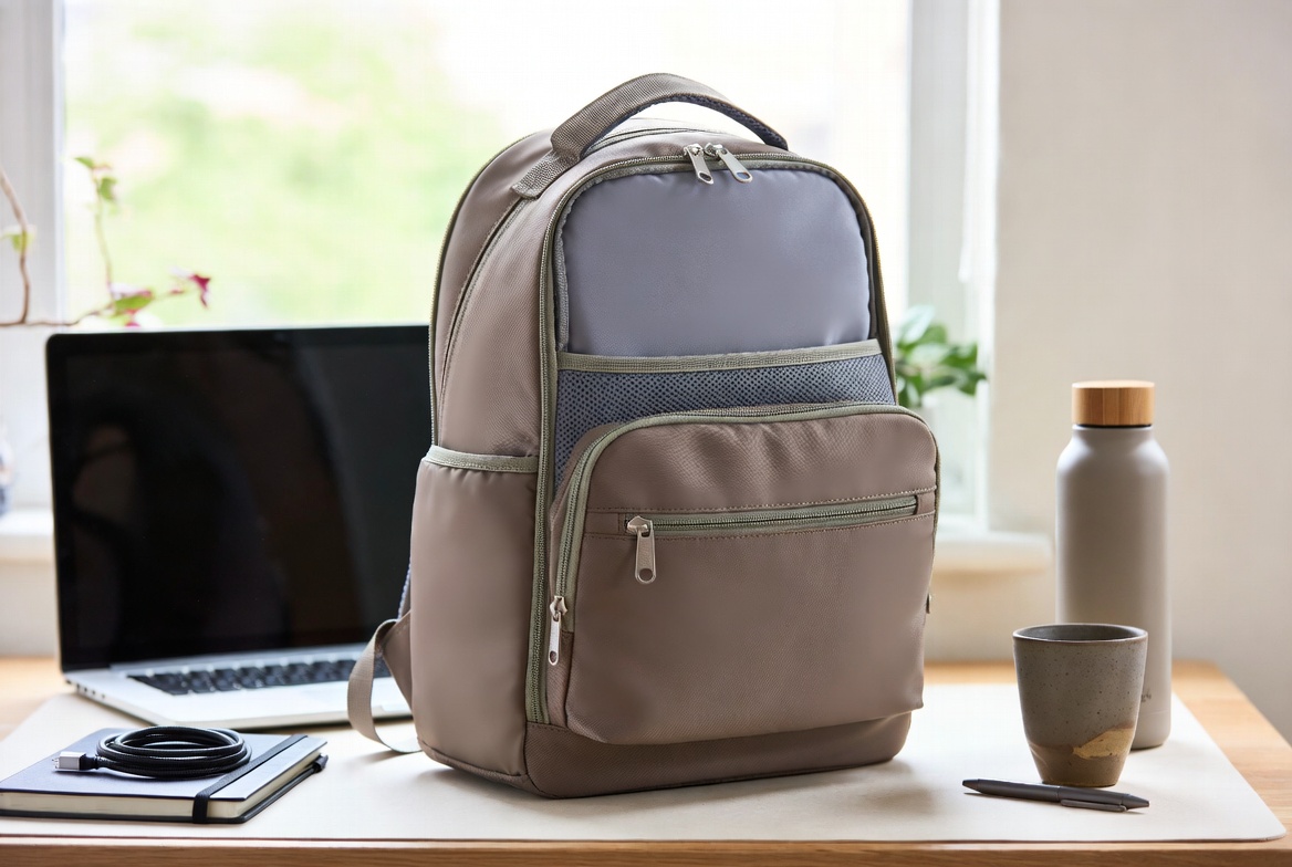 Professional work backpack with laptop storage for commuting and office use